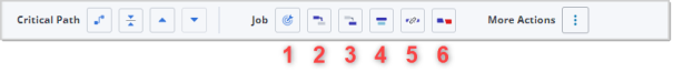 Toolbar buttons for job-related functions