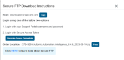 Secure FTP download instructions