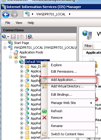 Image displaying hot to add Application Release Builder to your IIS