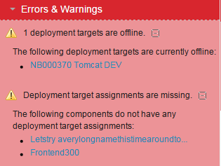Image displaying errors and warnings