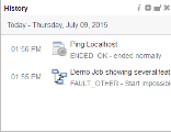 Screenshot showing an example of a History widget