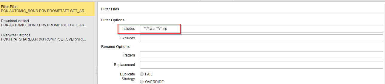 Image showing includes of GetArtifact action.