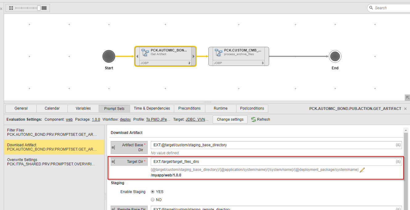 Image showing target dir location.