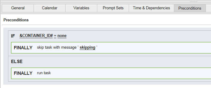 Image displaying preconditions