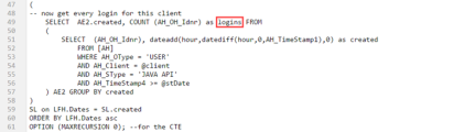 Cell Editor - Showing Logins