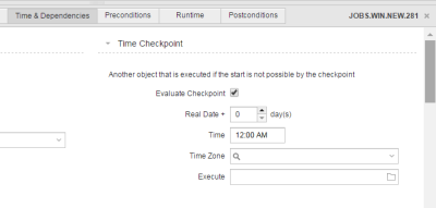 Time & Dependencies - Ealiest Date & Time Checkpoint