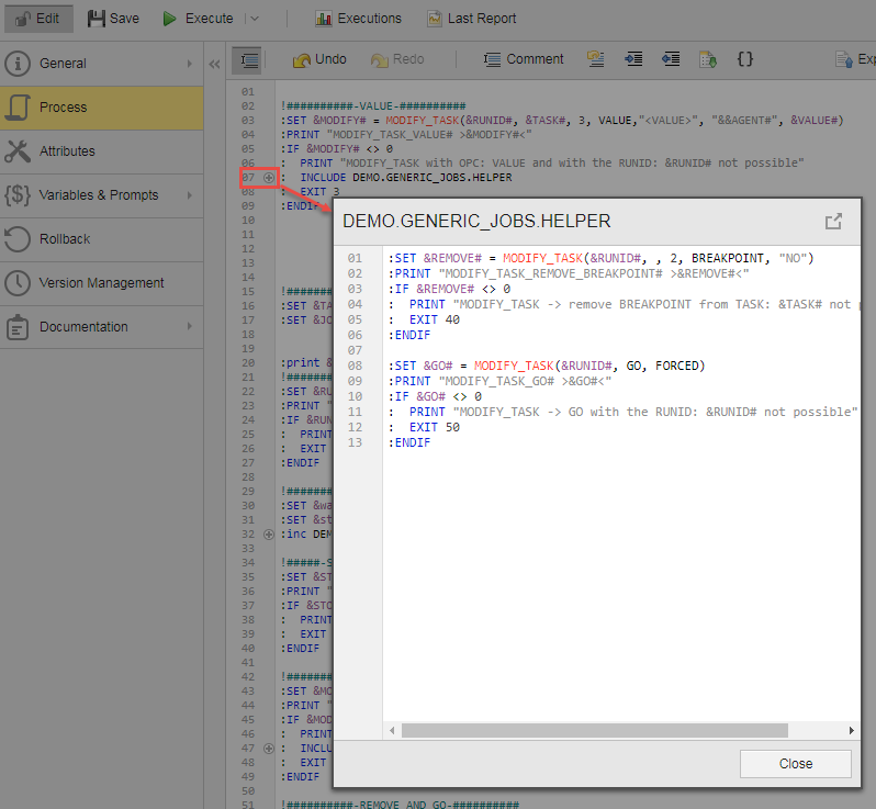 Using Include Objects in Scripts