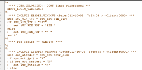 Screenshot of a Script report