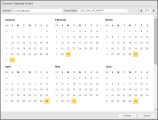 Calendar with all end of months selected